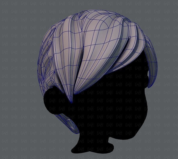3D Hair style for boy V18 Low-poly 3D model_10
