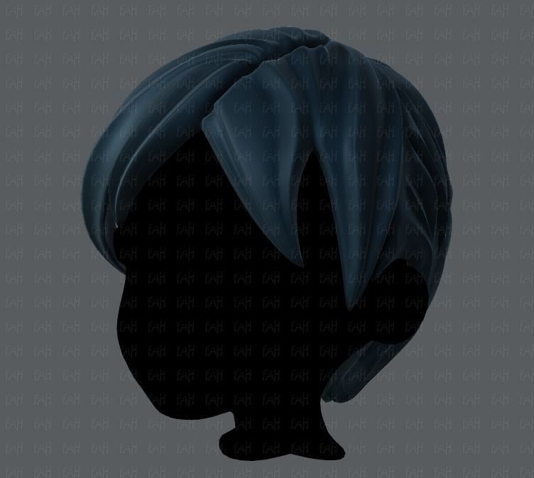 3D Hair style for boy V18 Low-poly 3D model_8