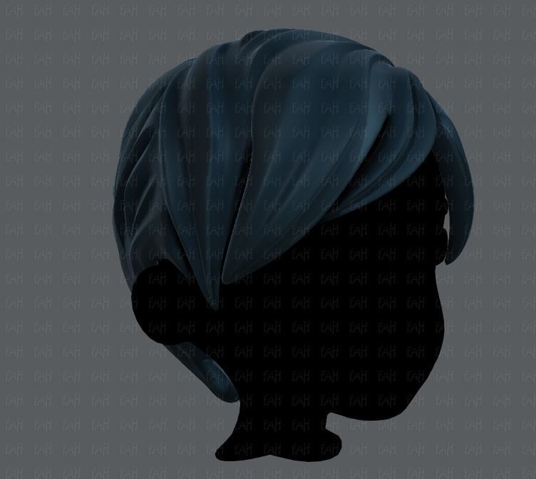 3D Hair style for boy V18 Low-poly 3D model_2