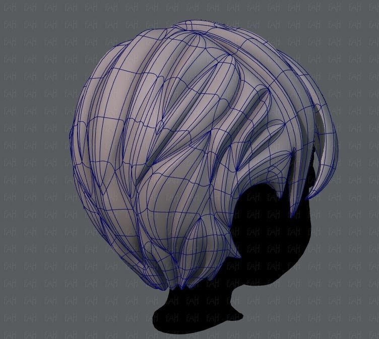 3D Hair style for boy V18 Low-poly 3D model_12