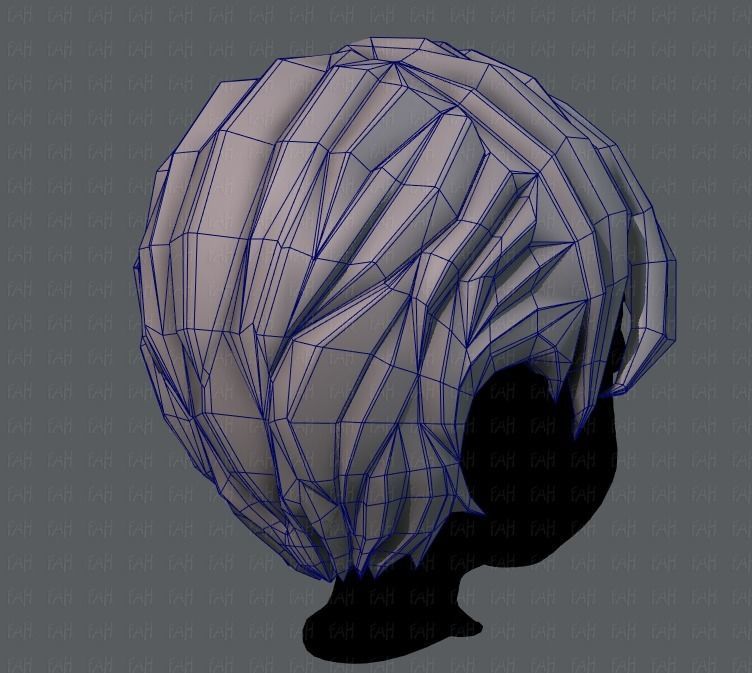 3D Hair style for boy V18 Low-poly 3D model_28