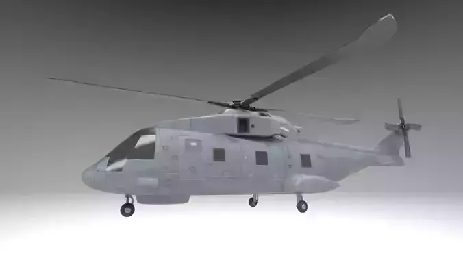 Civilian Military EH101 Helicopter Low-poly 3D model