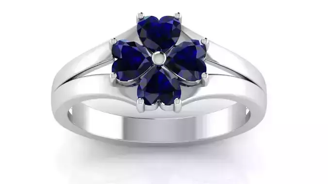 4 Hearts Together Ring 3D print model
