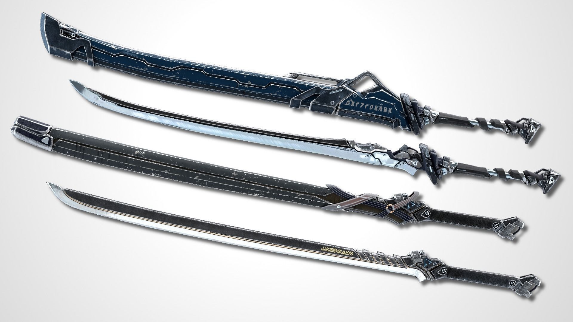Sci-fi Swords Pack 1 Low-poly 3D model_1