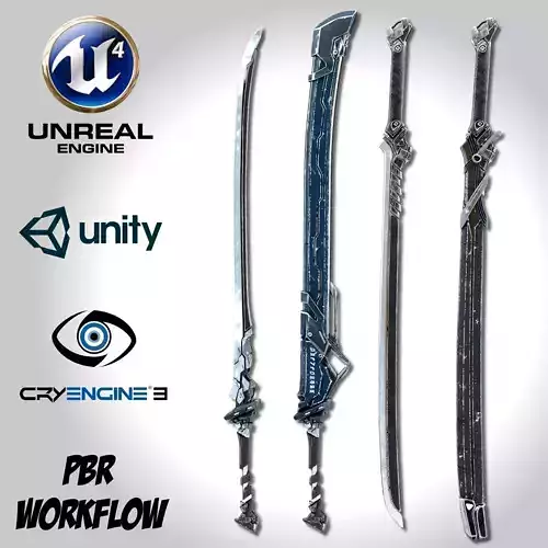 Sci-fi Swords Pack 1 Low-poly 3D model