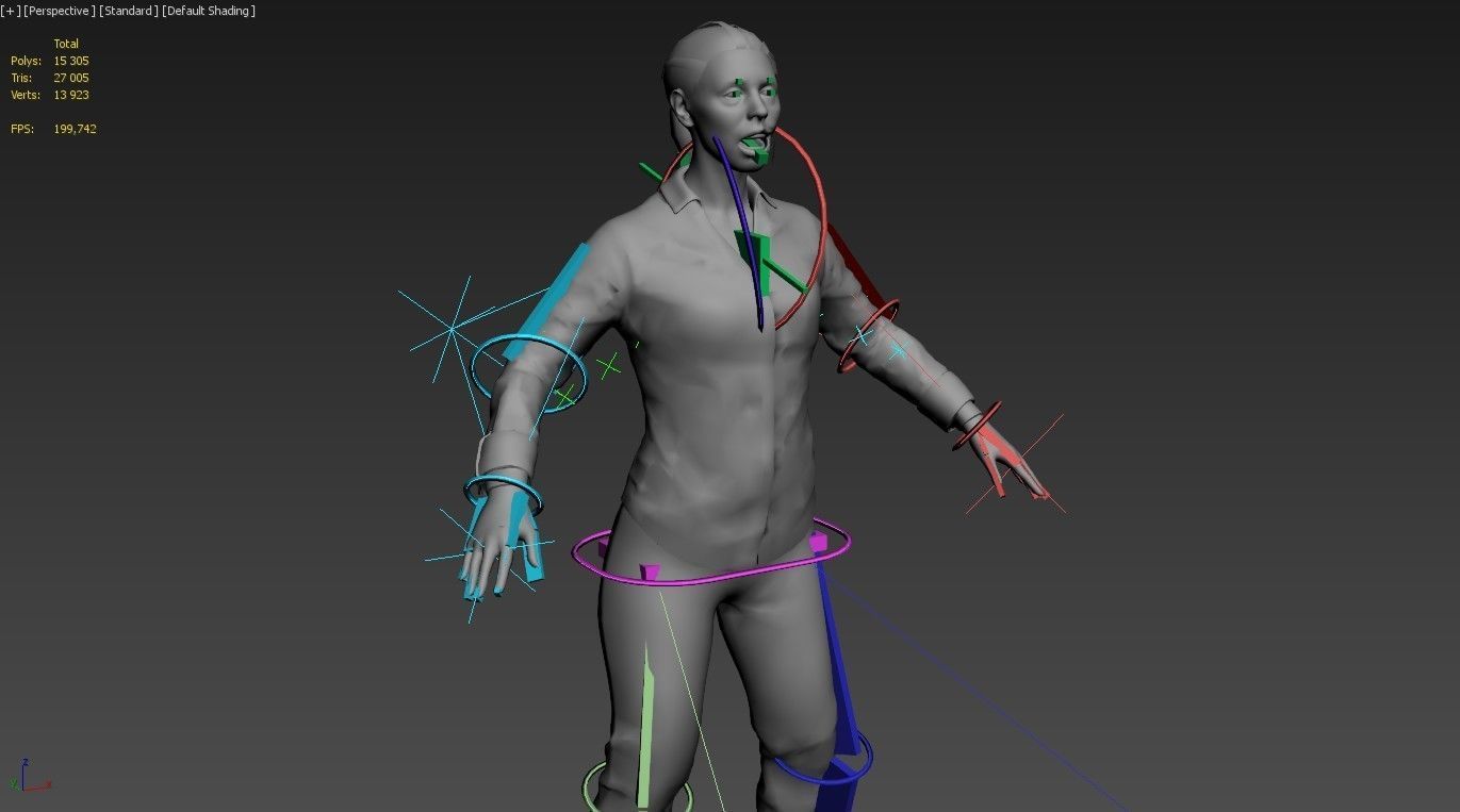 Zombie Woman Low-poly 3D model_4