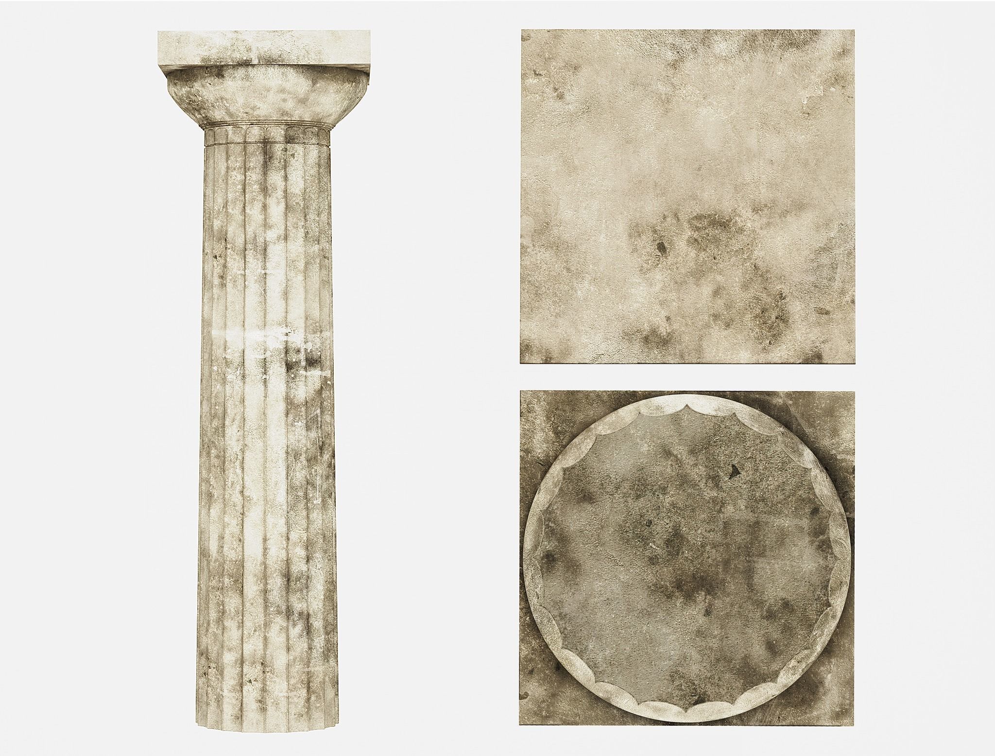 Greek Doric Column 3D Model Free low-poly 3D model_1