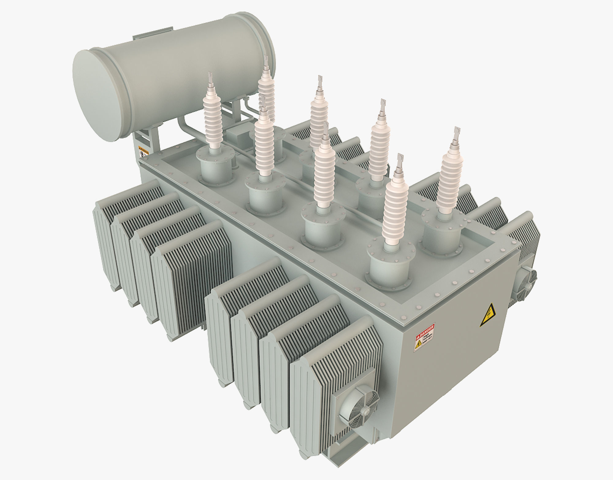 Electrical Transformer 1 Low-poly 3D model_5