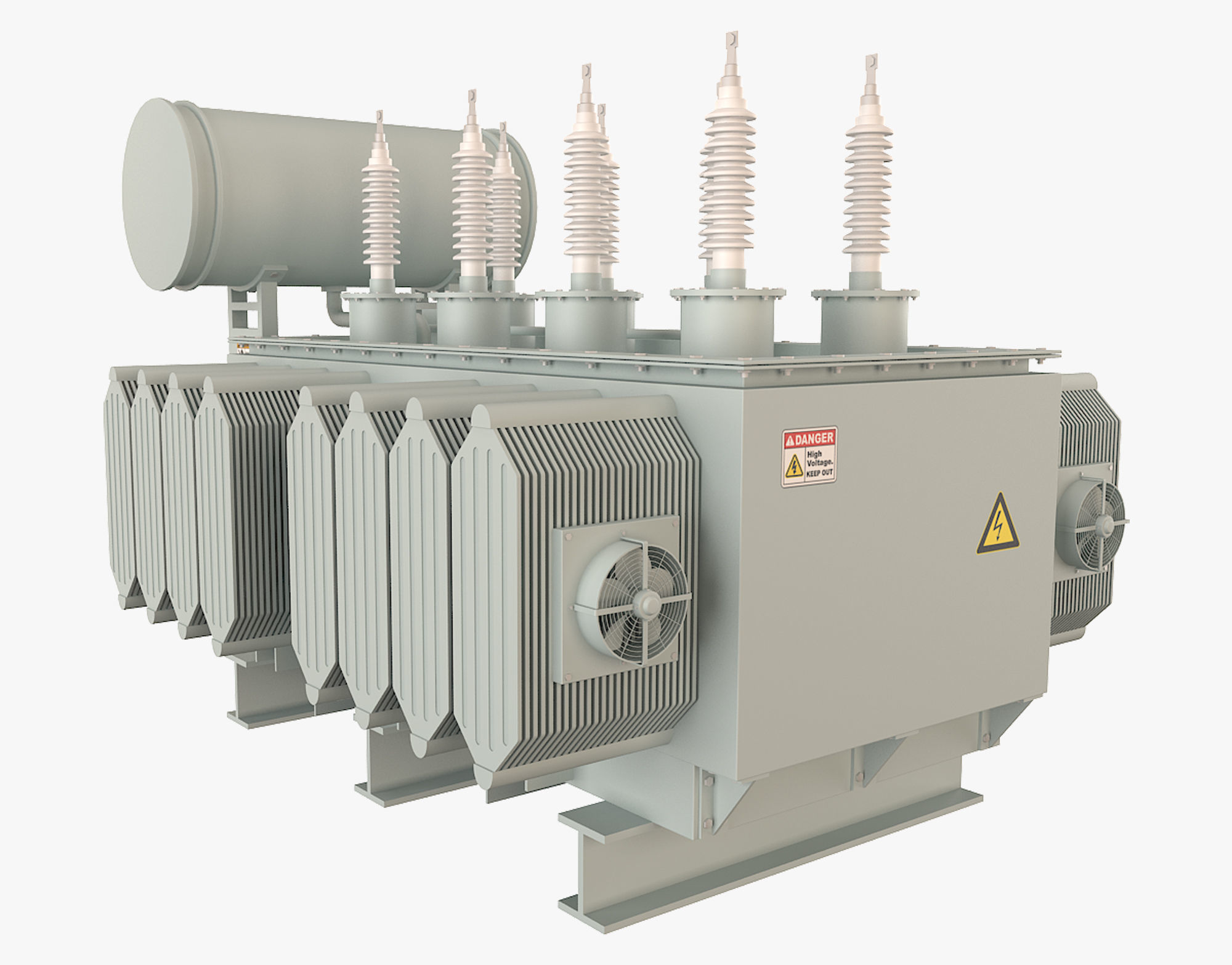 Electrical Transformer 1 Low-poly 3D model_2