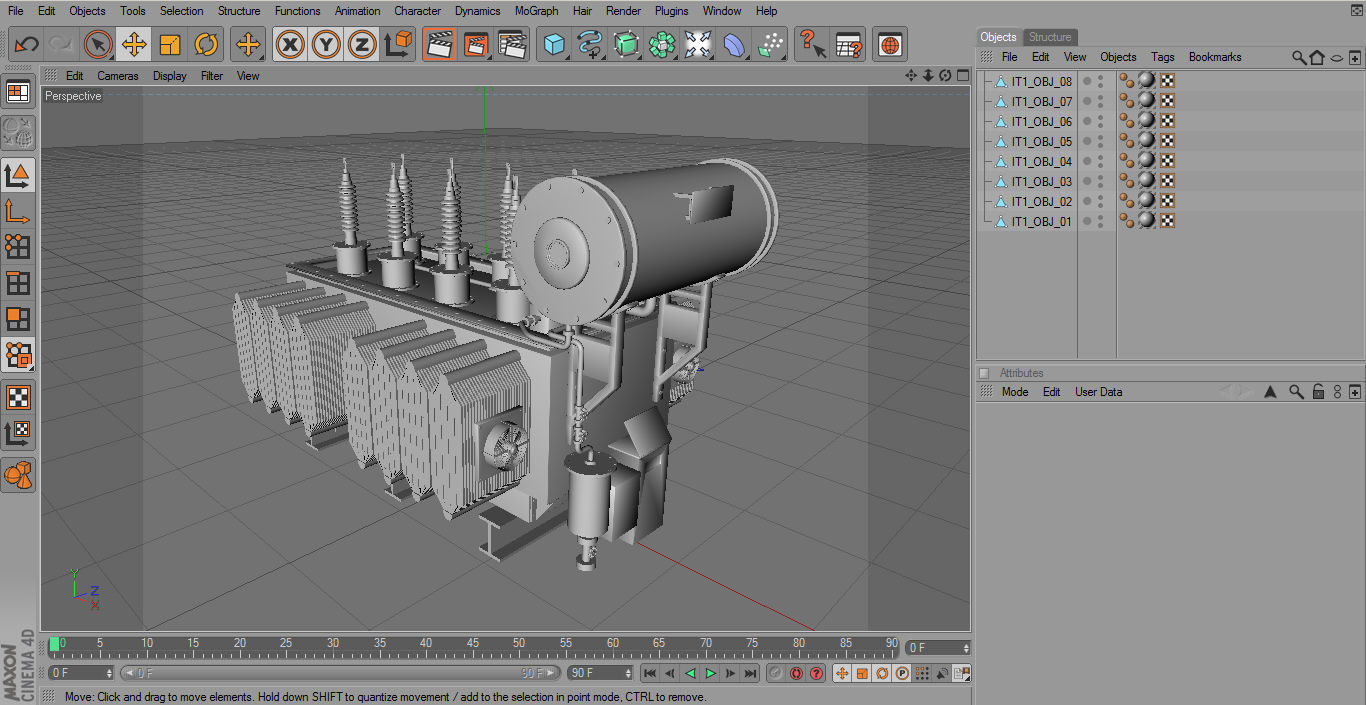 Electrical Transformer 1 Low-poly 3D model_17