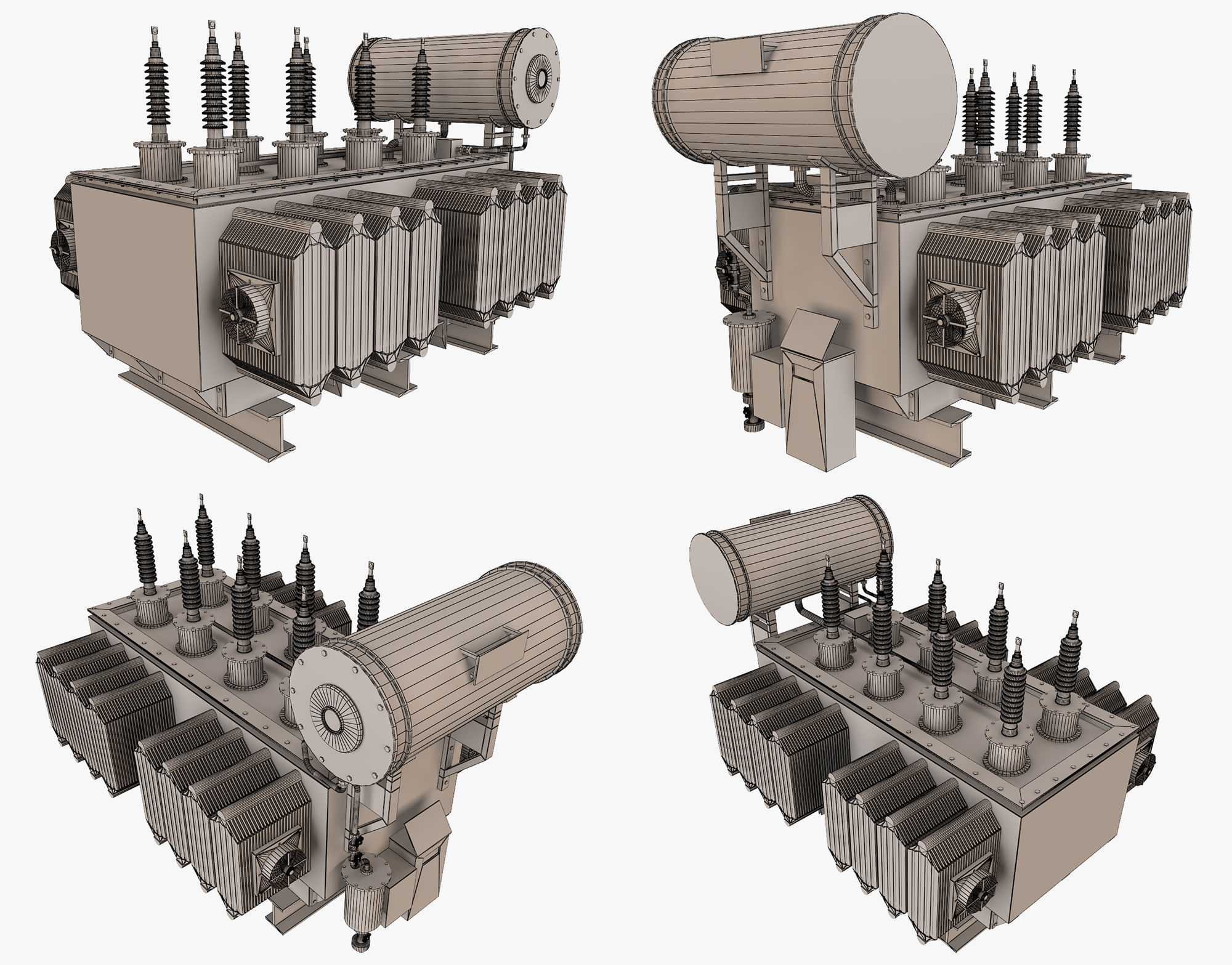 Electrical Transformer 1 Low-poly 3D model_14