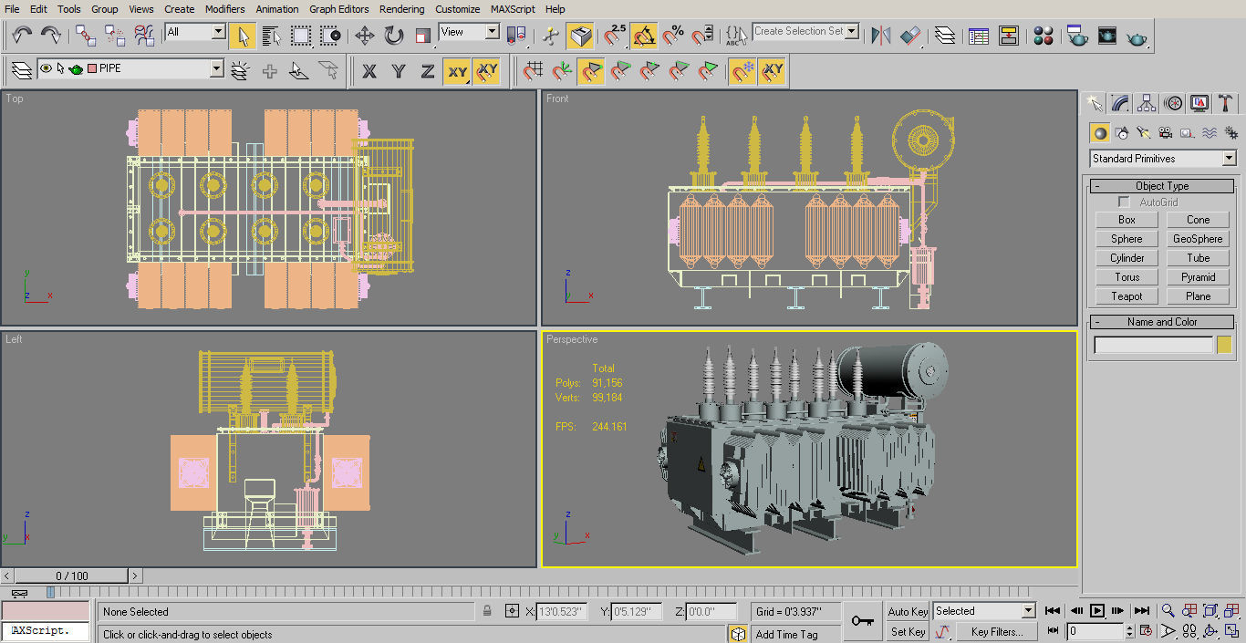 Electrical Transformer 1 Low-poly 3D model_15