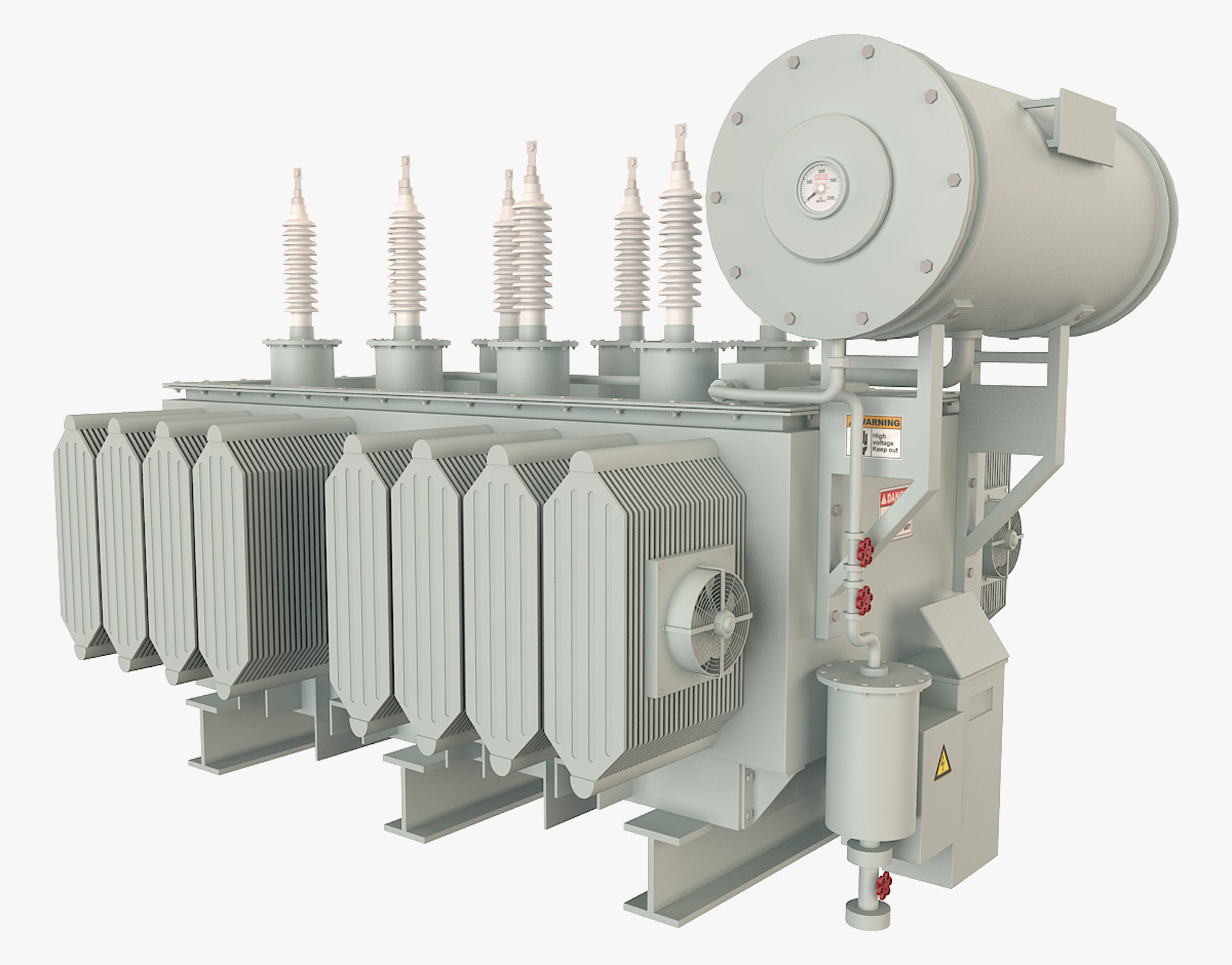 Electrical Transformer 1 Low-poly 3D model_6