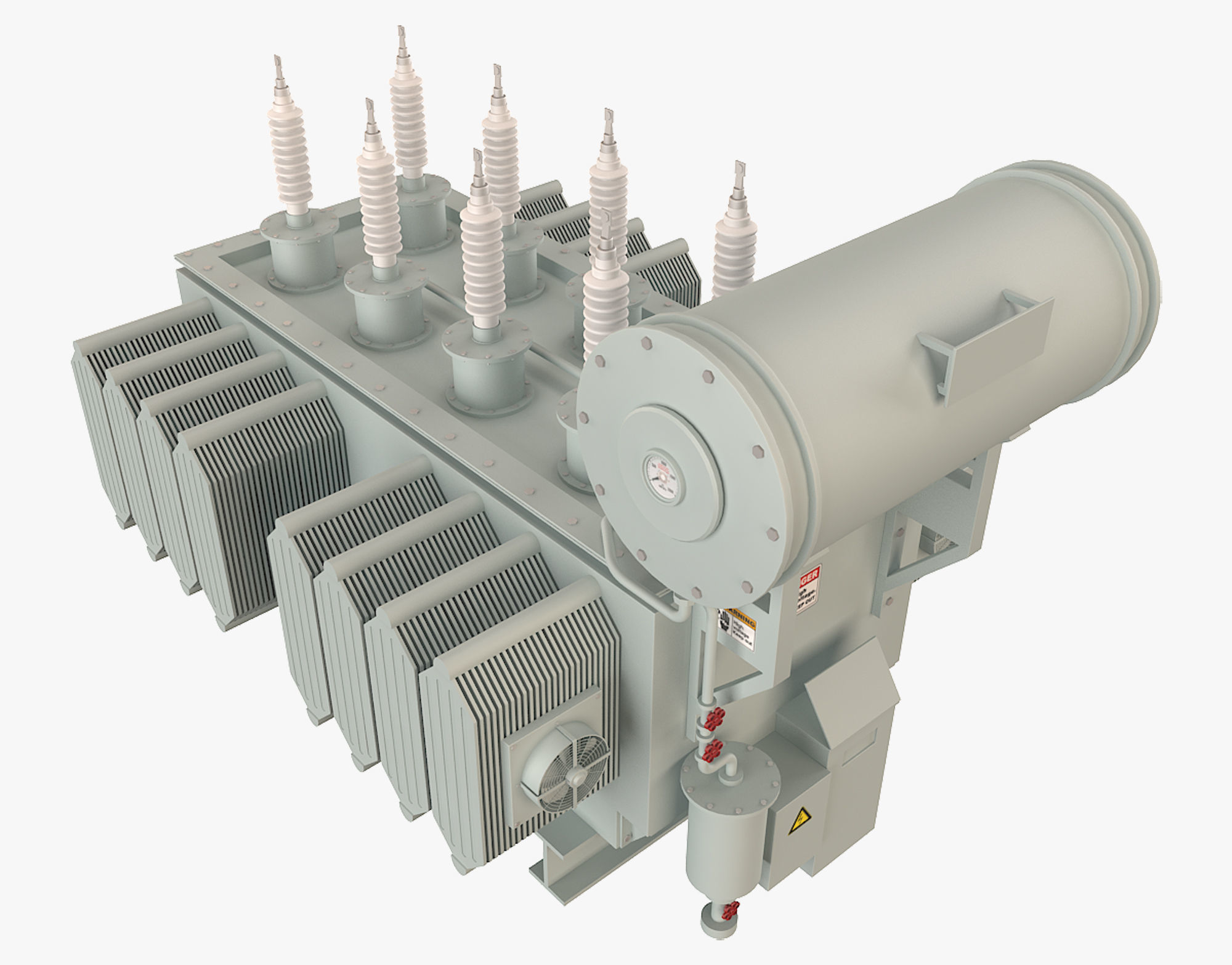 Electrical Transformer 1 Low-poly 3D model_4