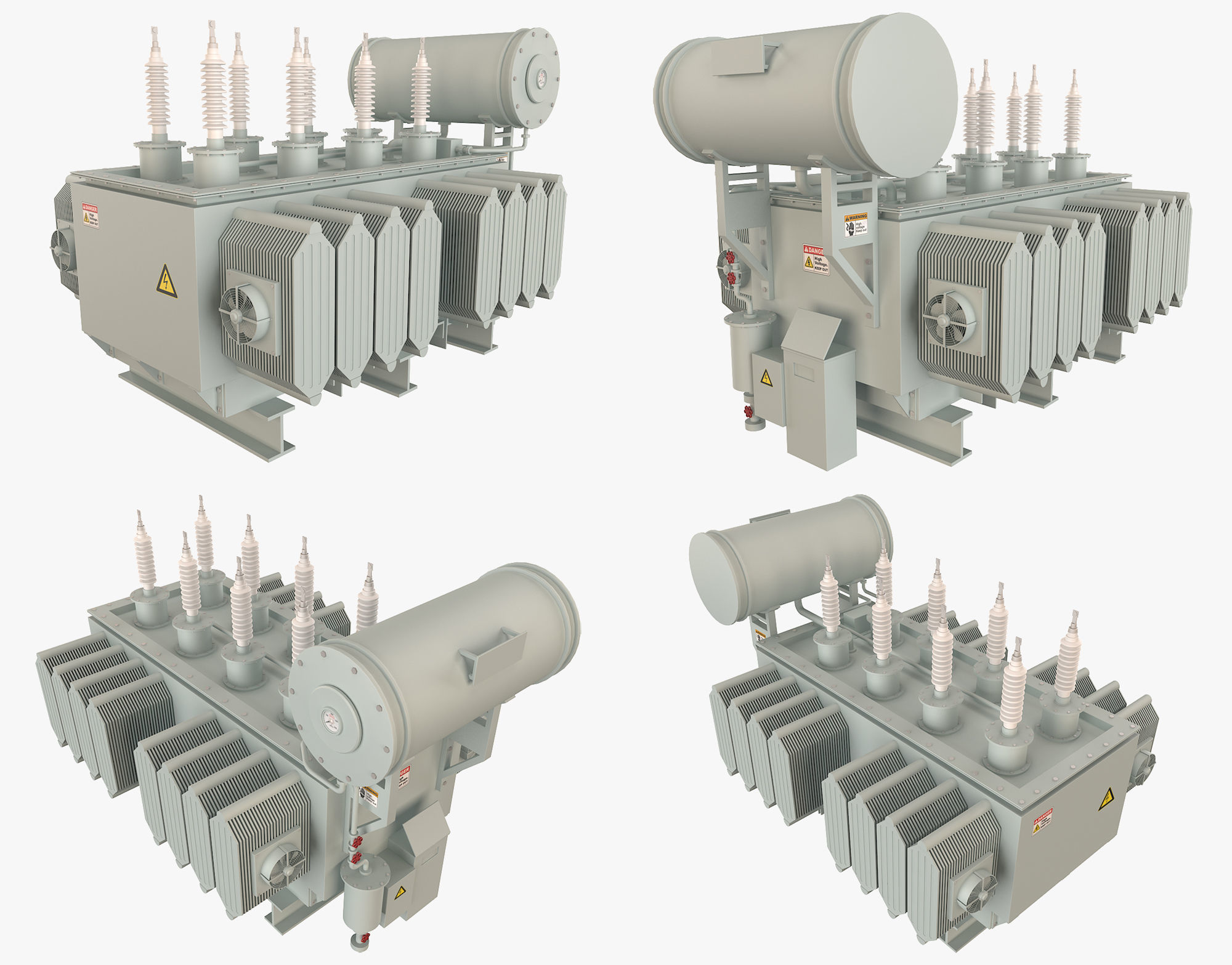 Electrical Transformer 1 Low-poly 3D model_7
