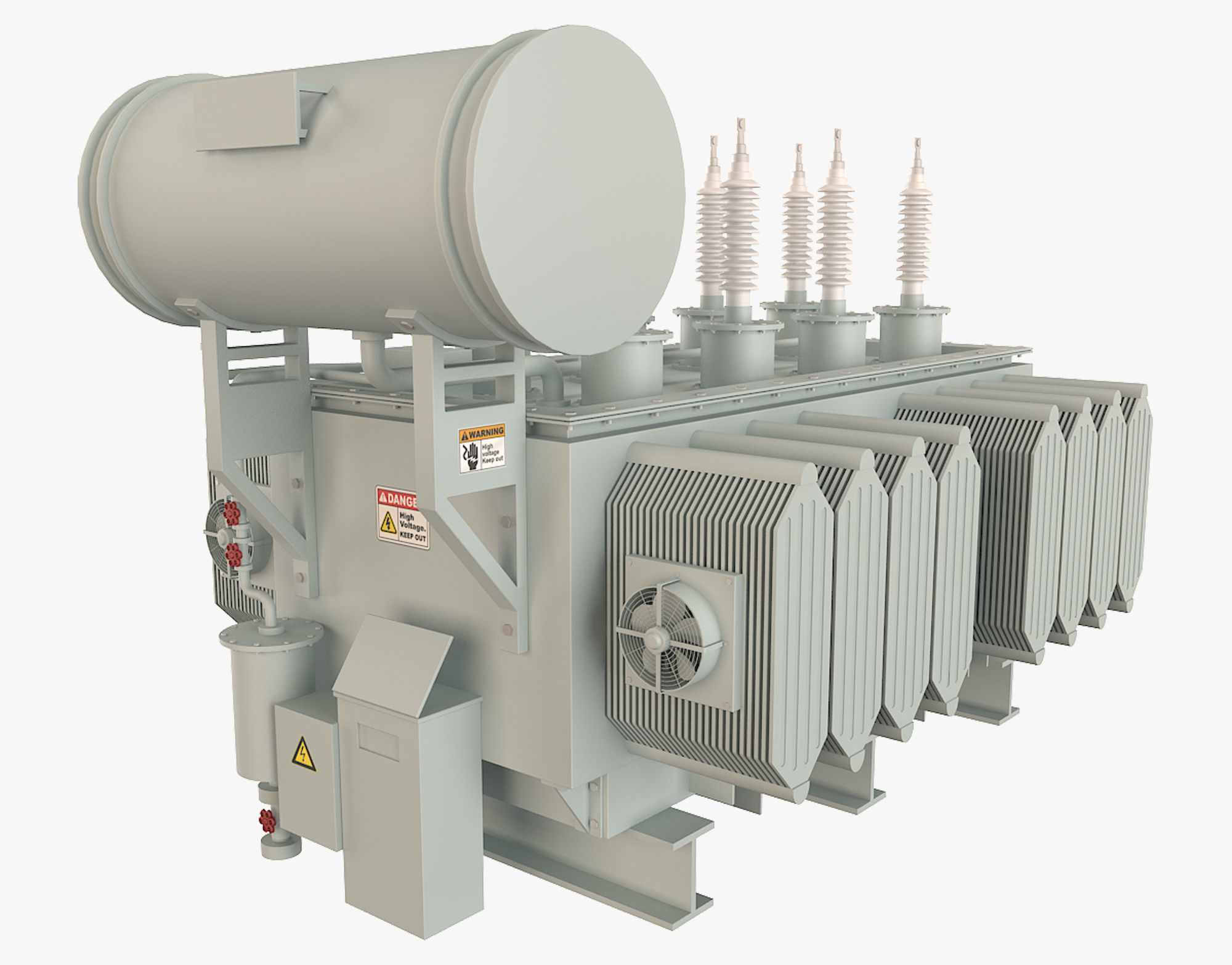 Electrical Transformer 1 Low-poly 3D model_3