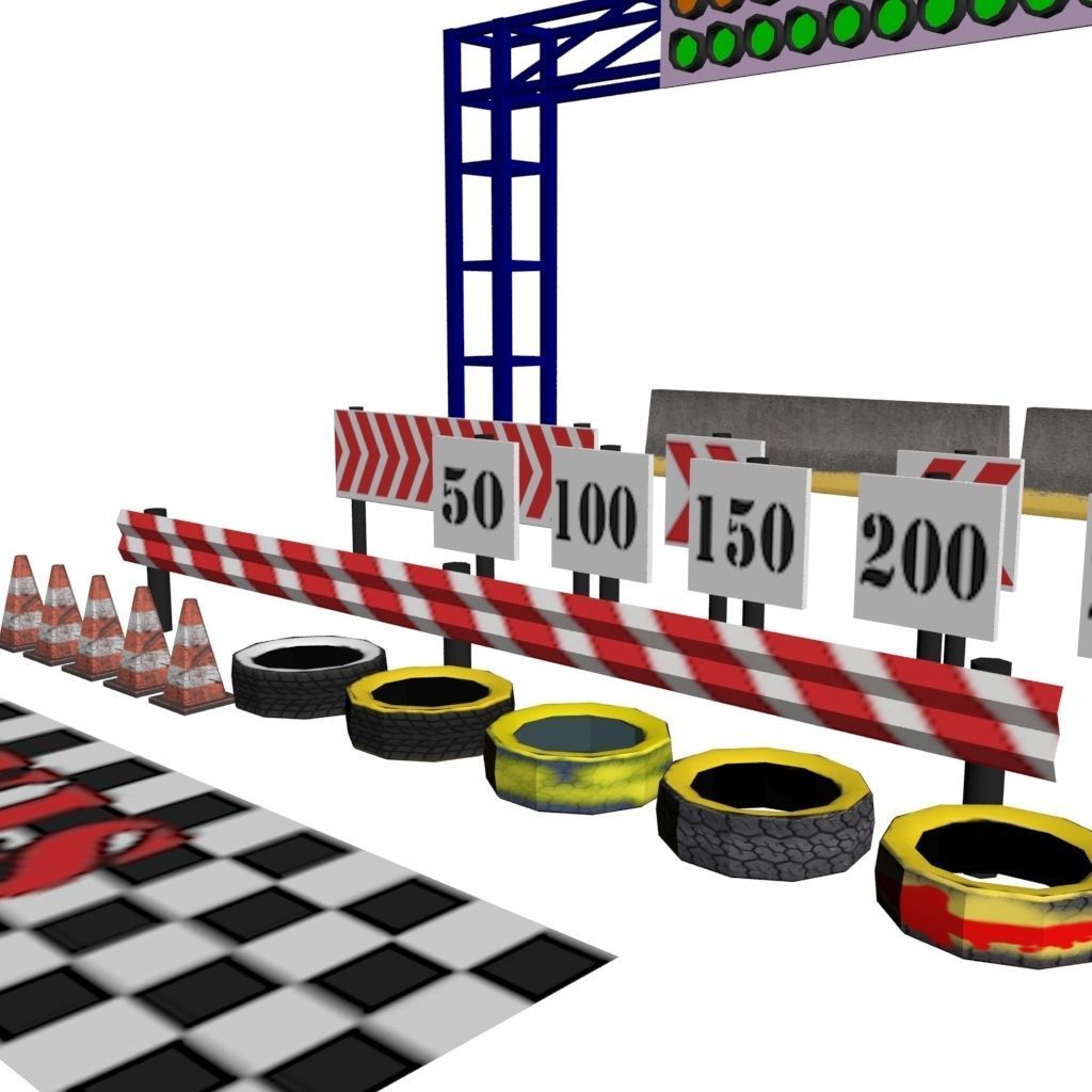 Race Track Asset Pack LOW POLY Low-poly 3D model_18