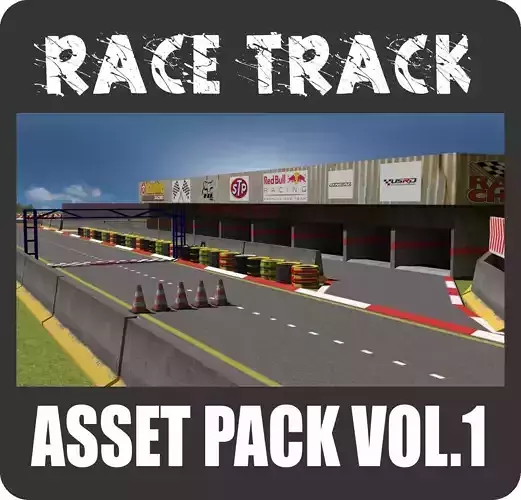 Race Track Asset Pack LOW POLY Low-poly 3D model