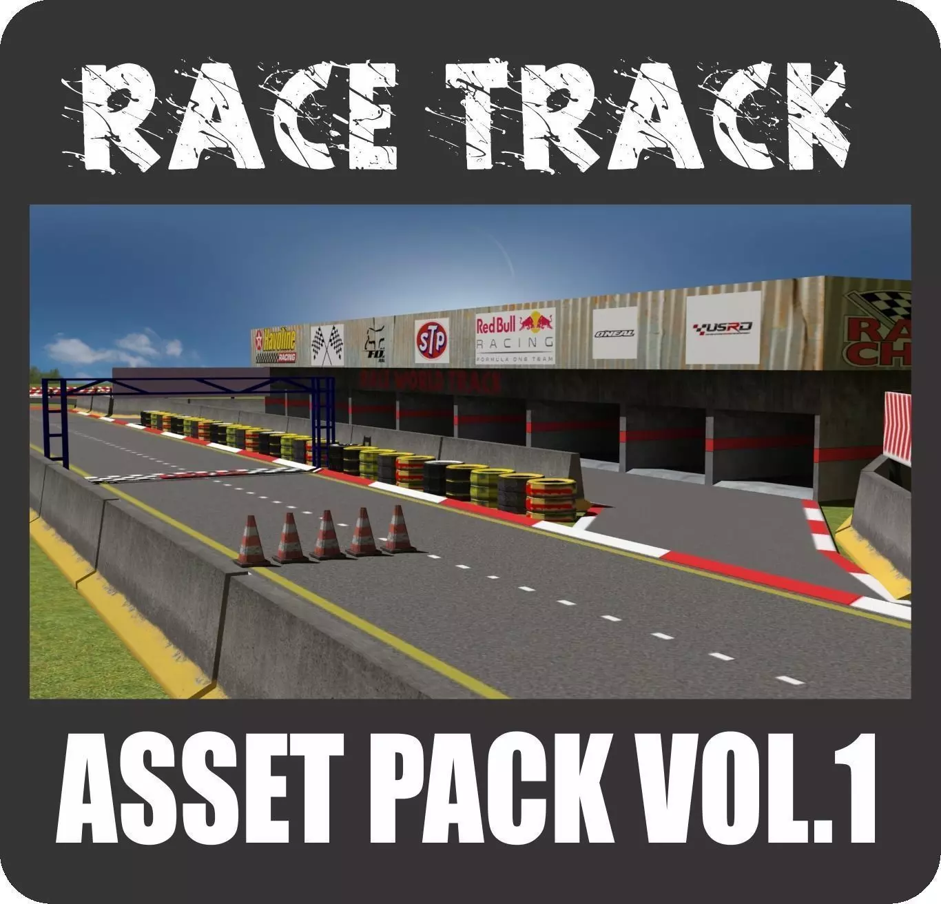 Race Track Asset Pack LOW POLY Low-poly 3D model_0