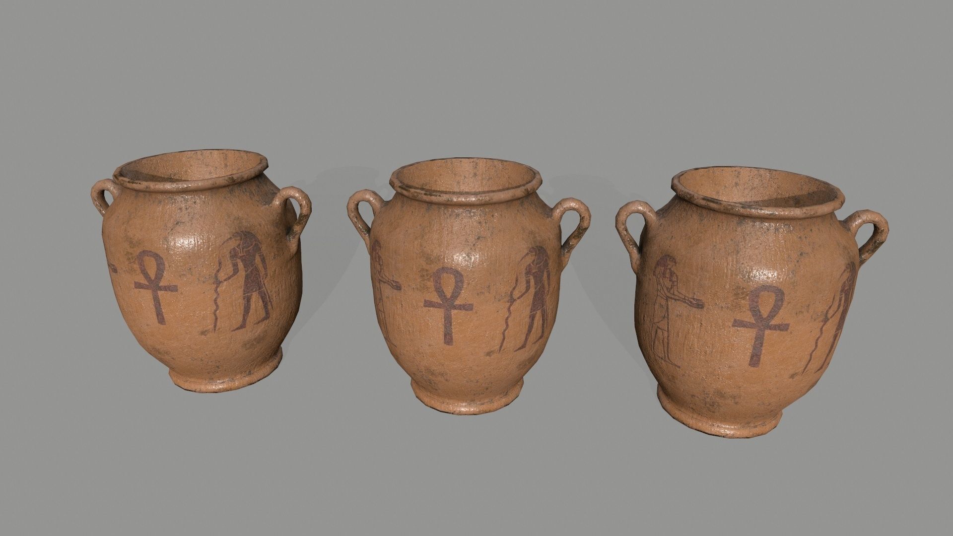 vase set greek vases Low-poly 3D model_7