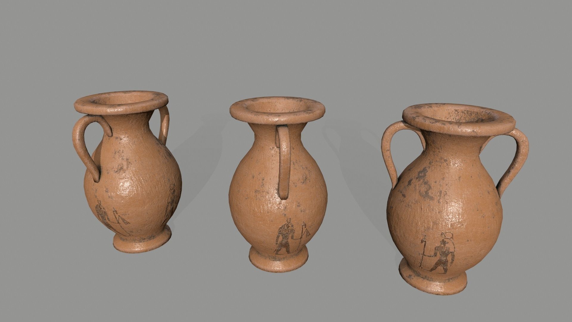 vase set greek vases Low-poly 3D model_6