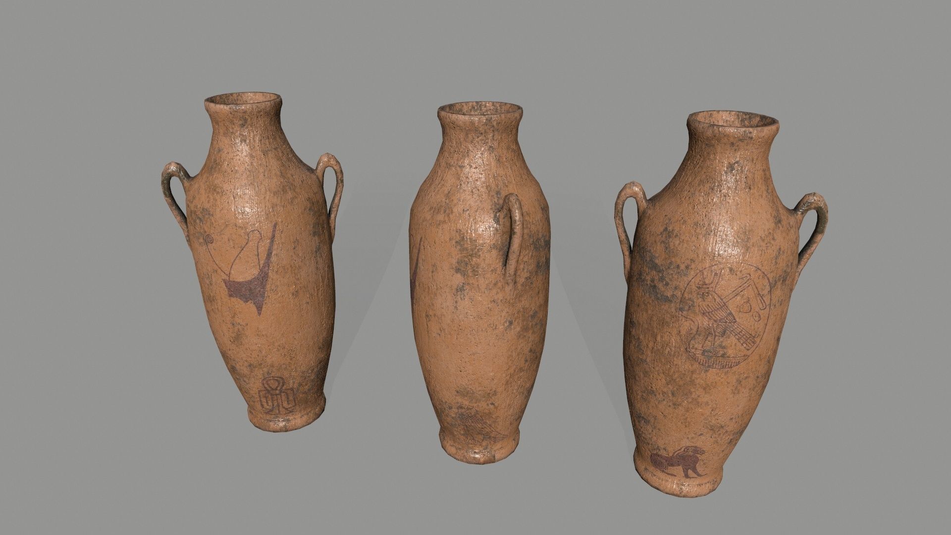 vase set greek vases Low-poly 3D model_5