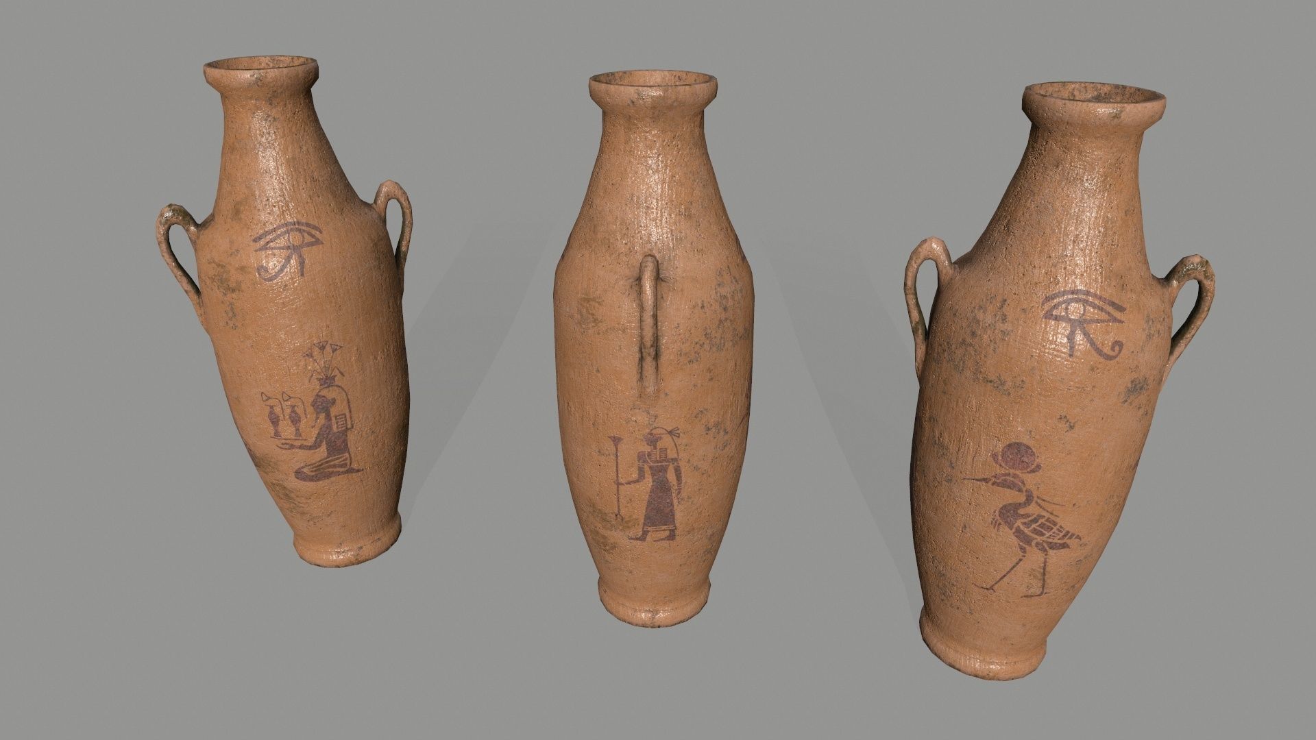 vase set greek vases Low-poly 3D model_3