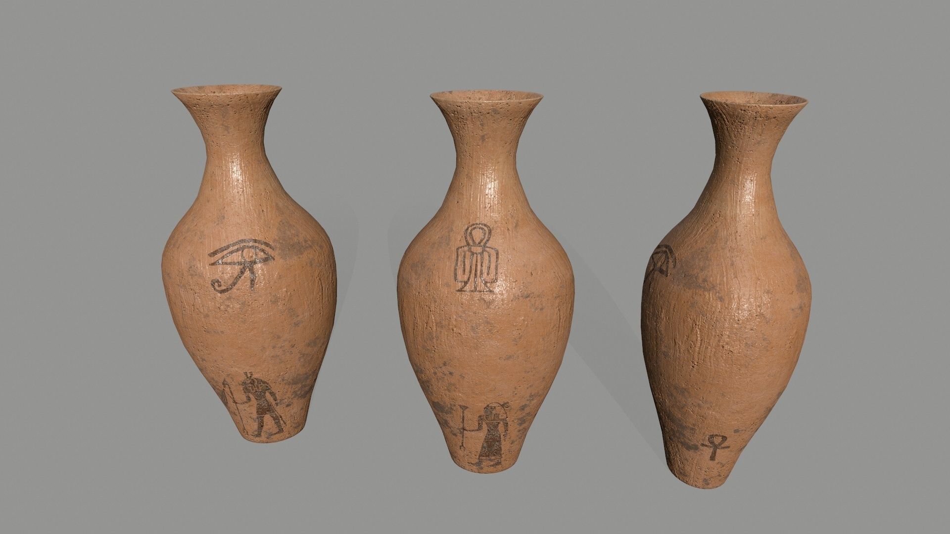 vase set greek vases Low-poly 3D model_8
