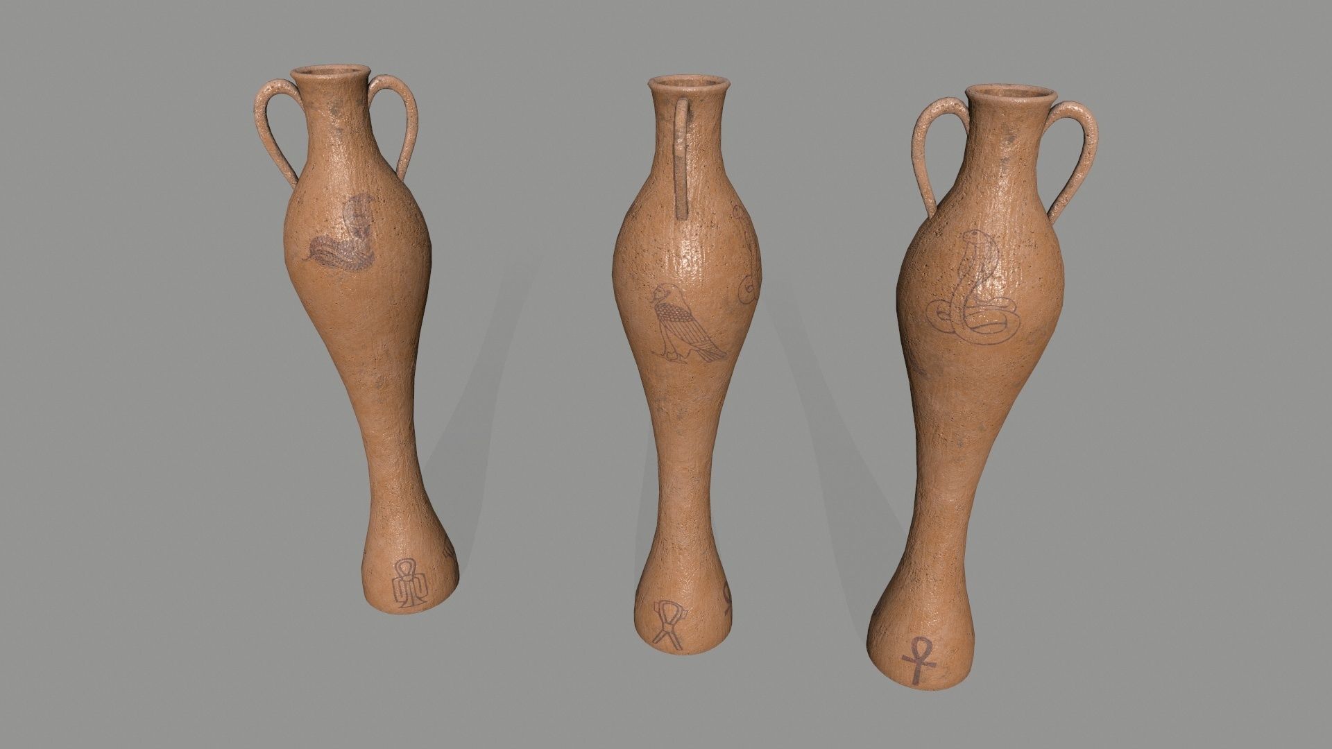 vase set greek vases Low-poly 3D model_2