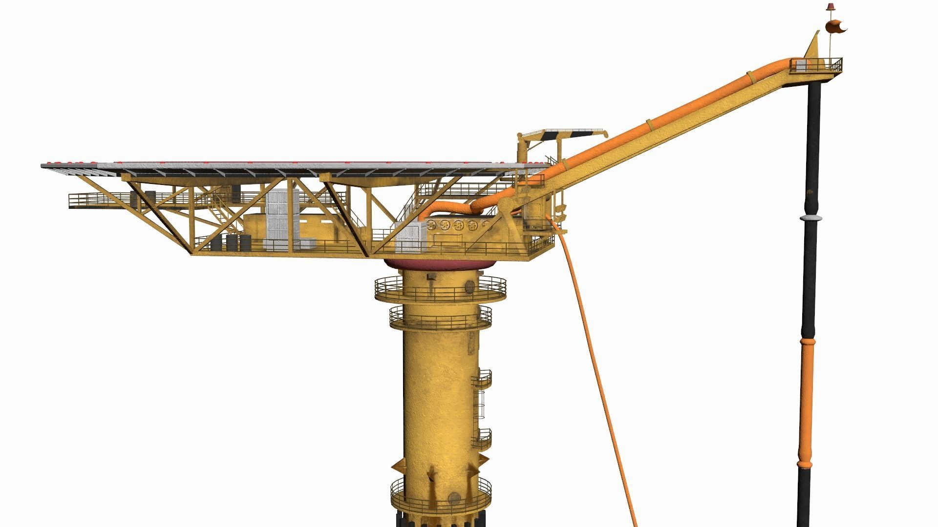 Oil Rig -Gullfaks Loading Buoy Low-poly 3D model_2