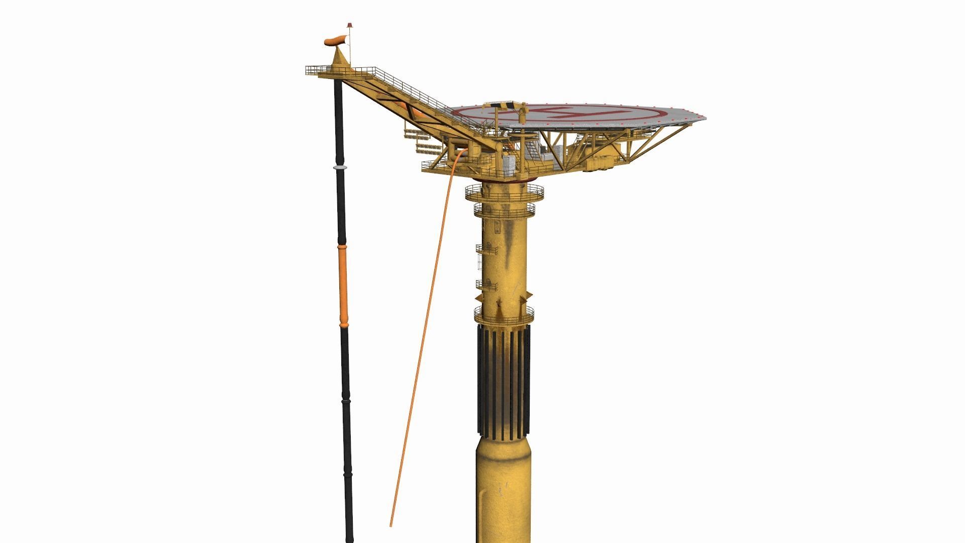 Oil Rig -Gullfaks Loading Buoy Low-poly 3D model_1