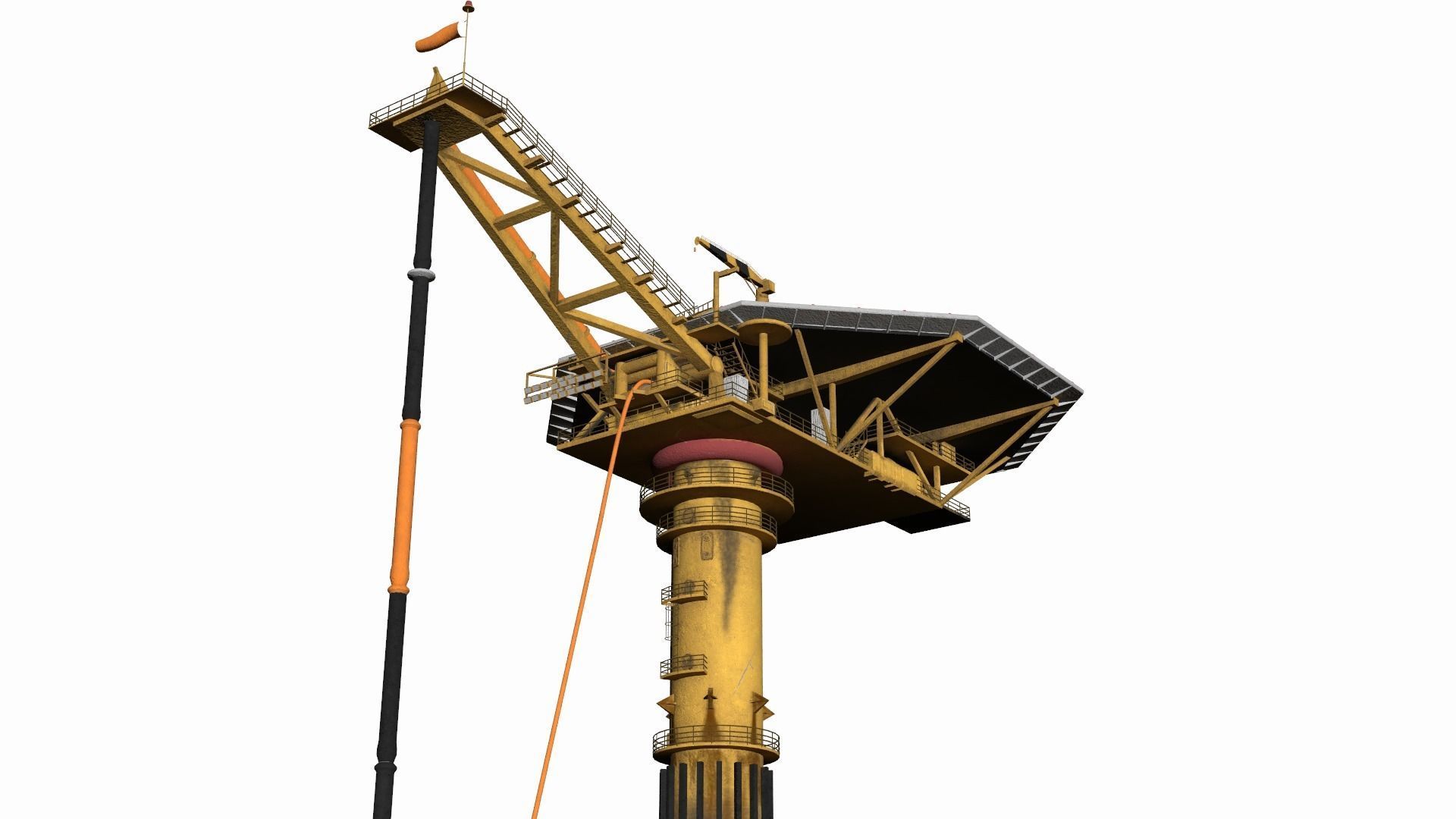 Oil Rig -Gullfaks Loading Buoy Low-poly 3D model_4