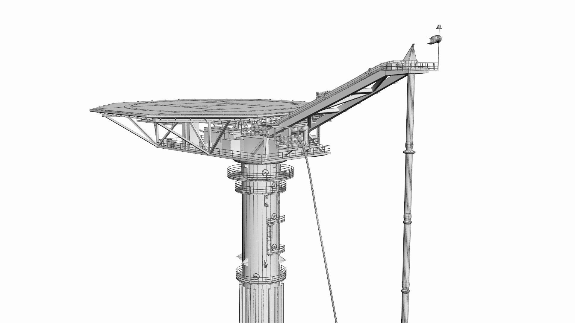 Oil Rig -Gullfaks Loading Buoy Low-poly 3D model_8