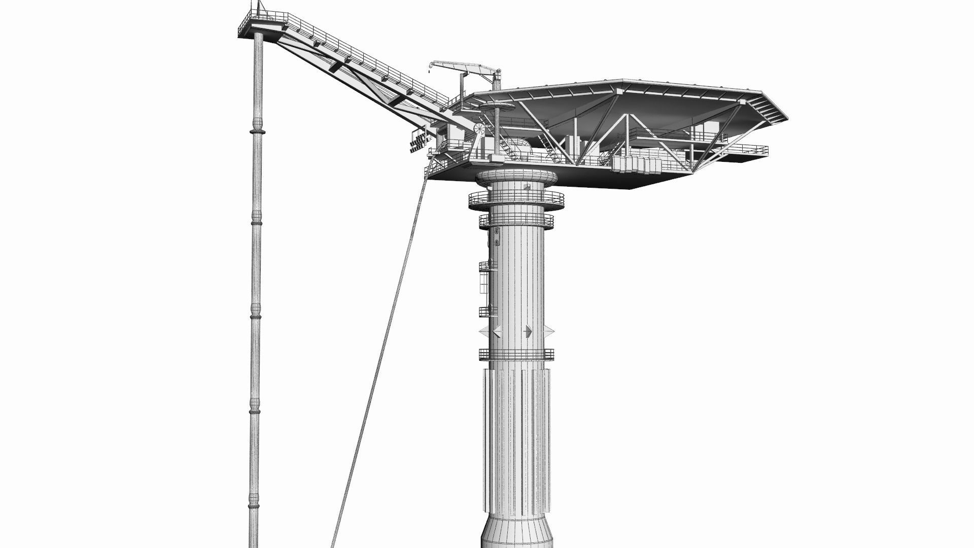 Oil Rig -Gullfaks Loading Buoy Low-poly 3D model_9