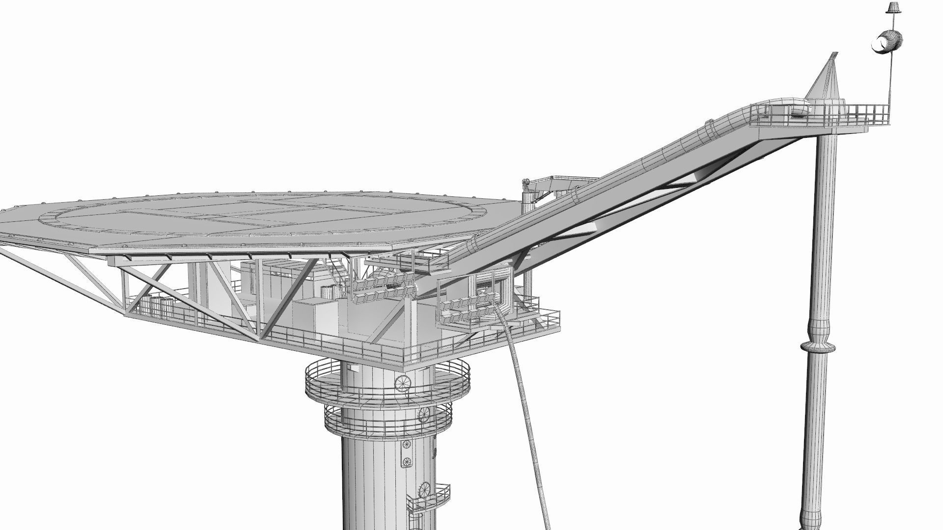 Oil Rig -Gullfaks Loading Buoy Low-poly 3D model_10