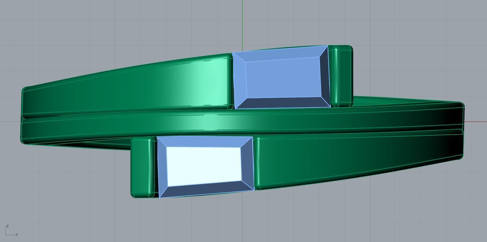 Baguette Ring Silver 3D print model_3