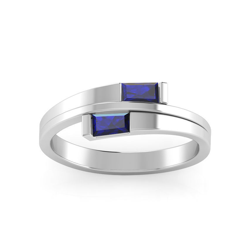 Baguette Ring Silver 3D print model_1