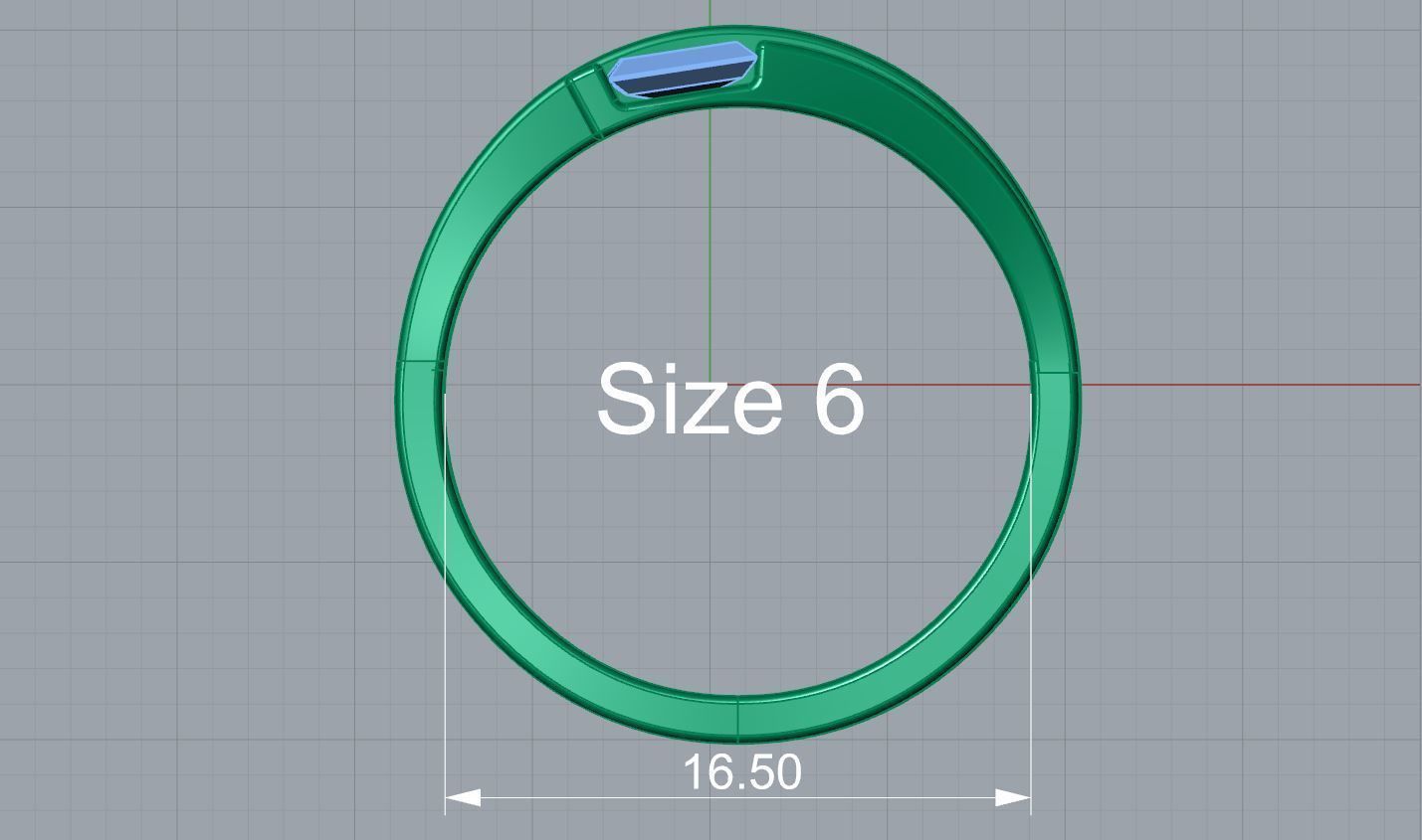 Baguette Ring Silver 3D print model_2