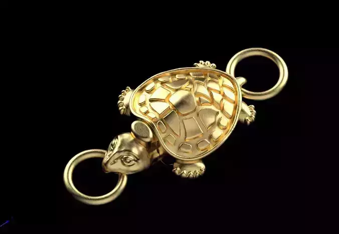 turtle gold plated charm 3D print model