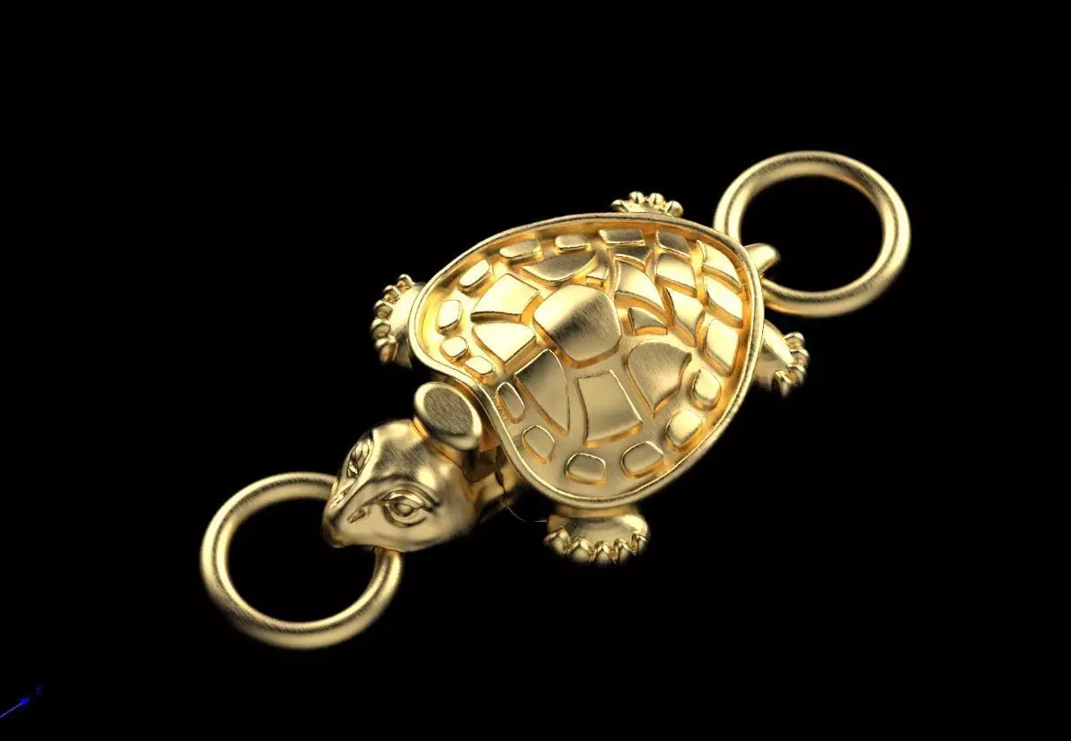 turtle gold plated charm 3D print model