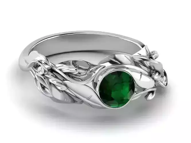 Exquisite Organic Leaf Ring