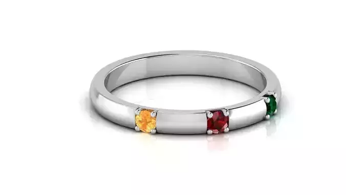 Exquisite Triple Gemstone Ring
