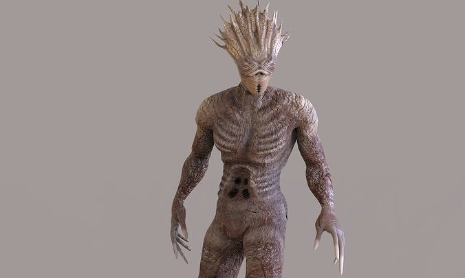 Monster humanoid alien Low-poly 3D model