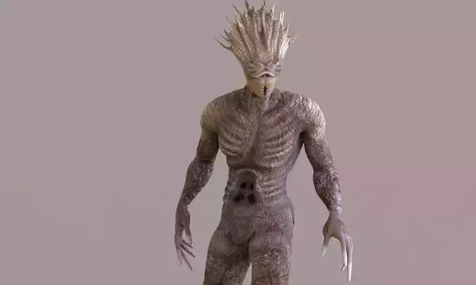 Monster humanoid alien Low-poly 3D model