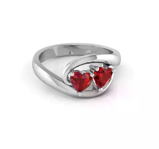 Pair of Hearts Ring