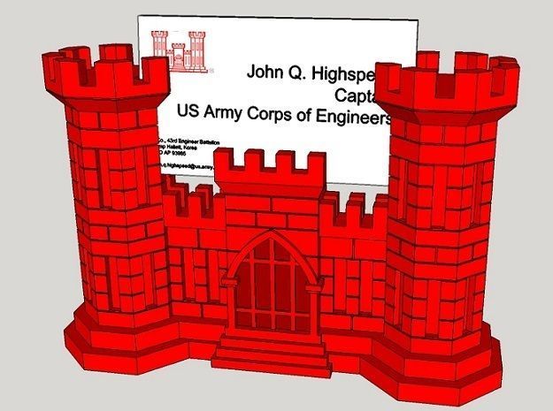US Army Corps of Engineers Business Card Holder 3D print model_3