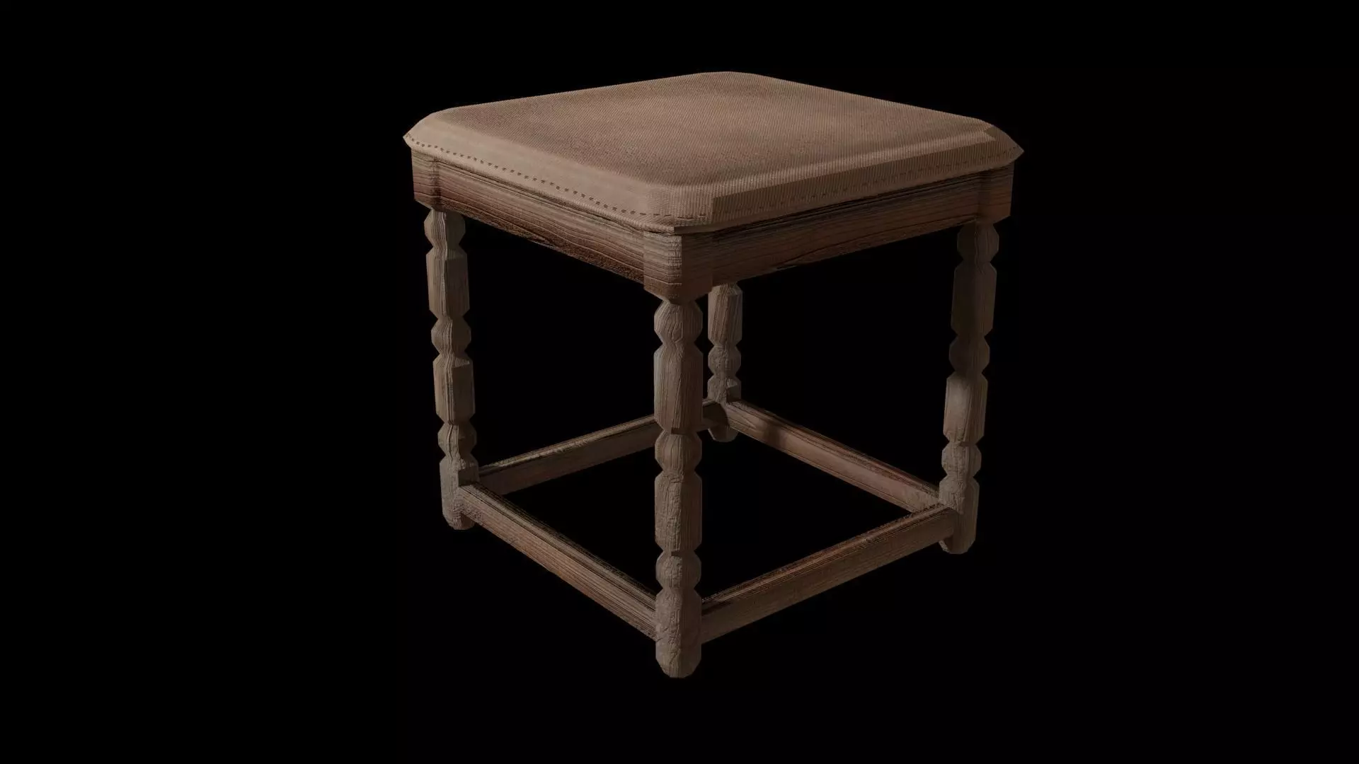 Worn wood chair Free low-poly 3D model