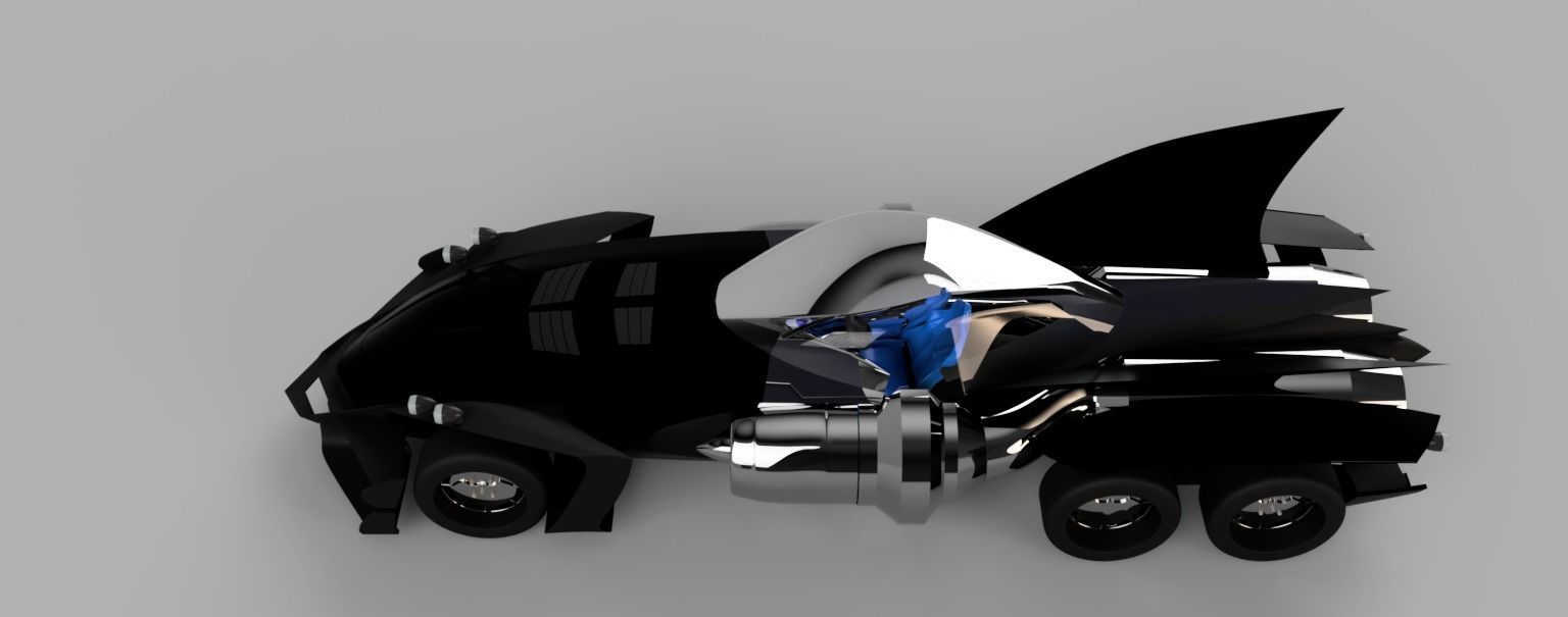 Batmobile batman car with wings 3D model_4