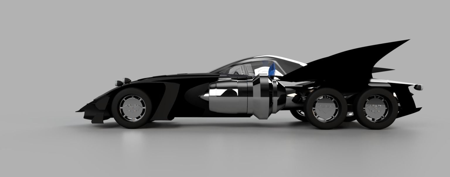 Batmobile batman car with wings 3D model_2