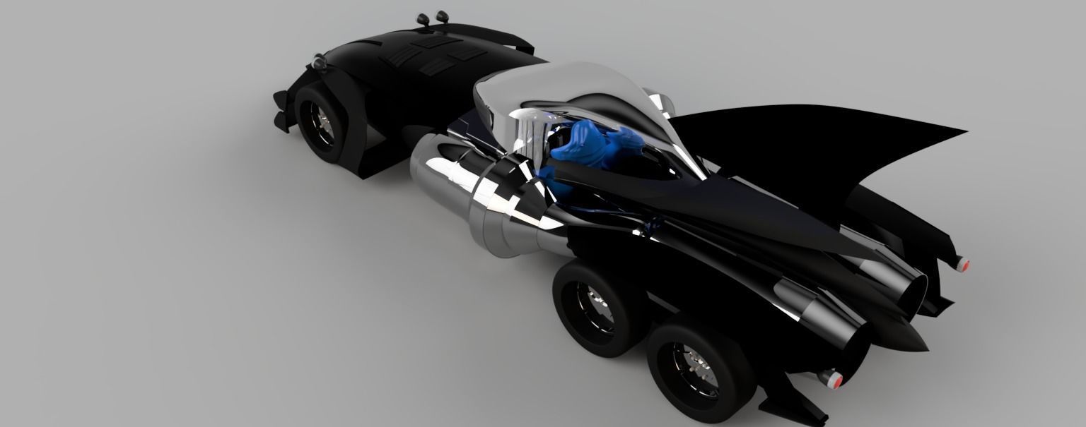 Batmobile batman car with wings 3D model_3